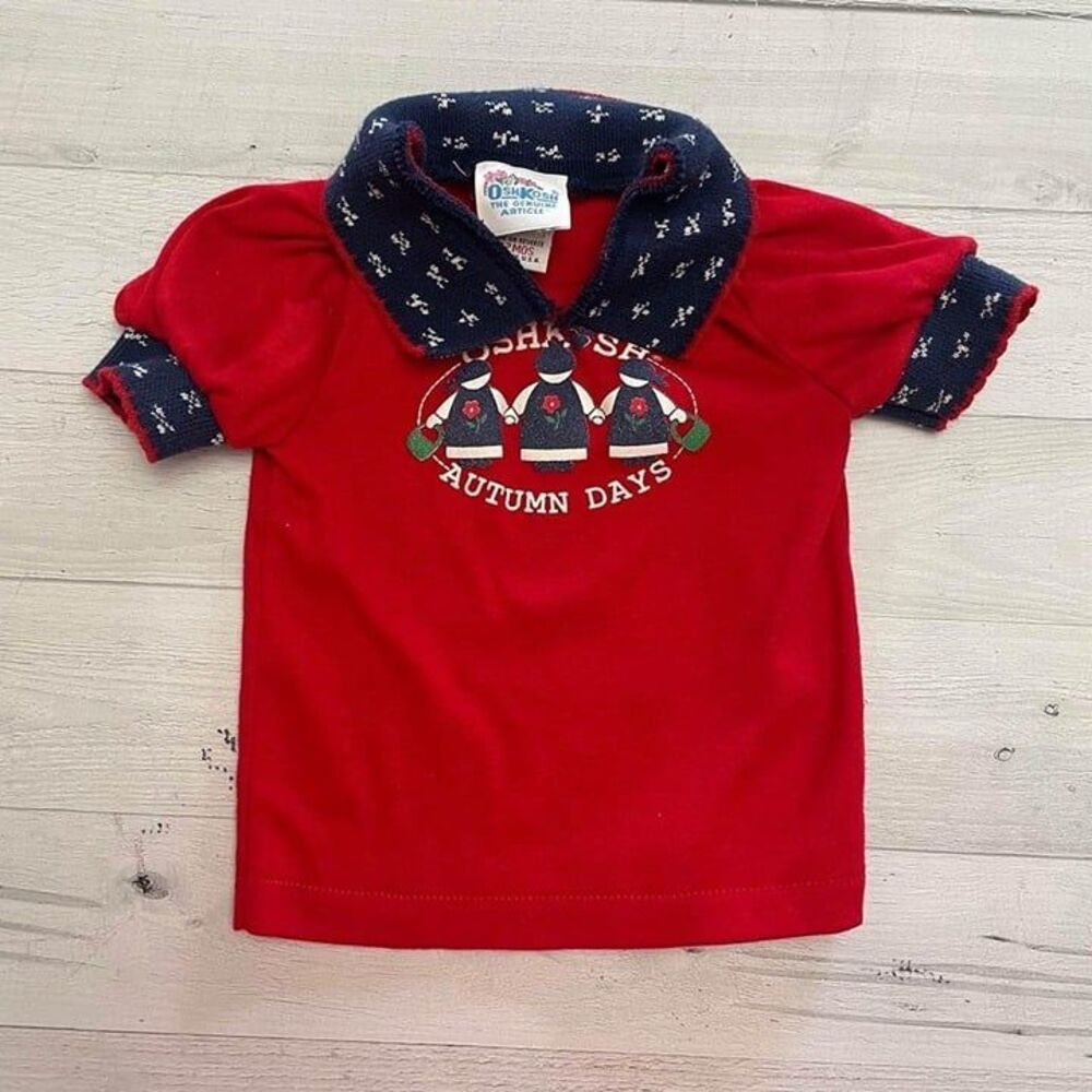 OshKosh B'Gosh vintage girls autumn days shirt 12 months